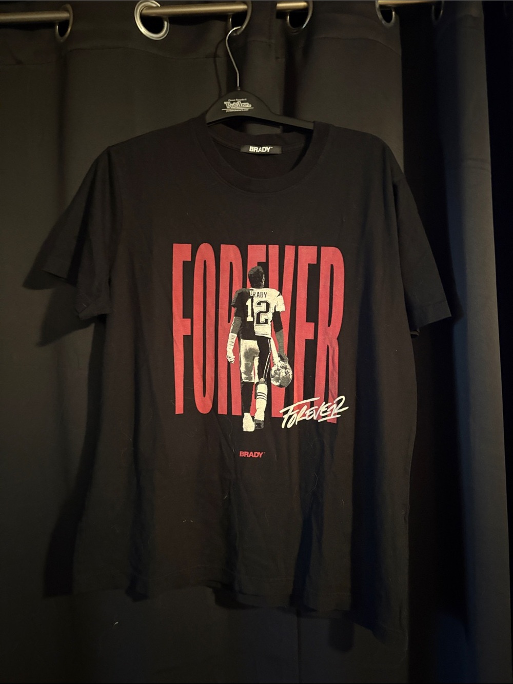 Brady Black Short Sleeve Graphic Tee with Red FOREVER Print